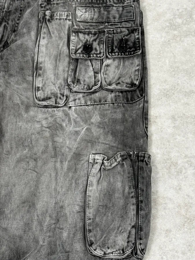 AW2003 Dolce & Gabbana Grey Multi-Pocket Eroded Cargo Pants RyYFetP 7