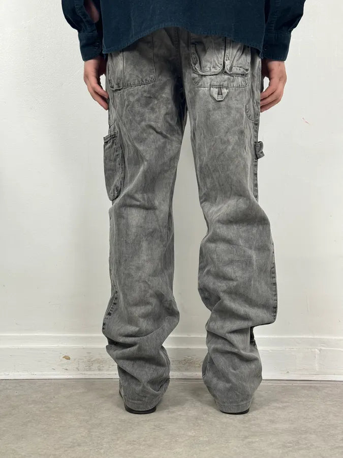 AW2003 Dolce & Gabbana Grey Multi-Pocket Eroded Cargo Pants RyYFetP 3