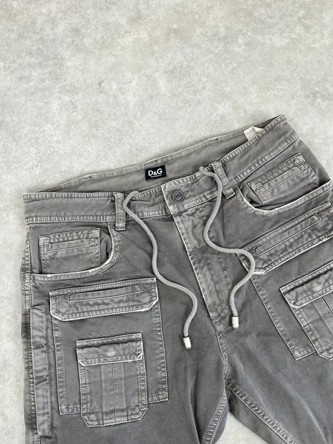SS2008 Dolce & Gabbana Grey Multipockets Cargo Pants FRRIOhE 5