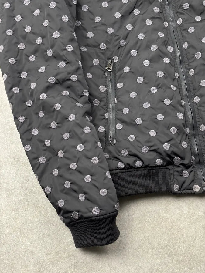 2010s Dolce & Gabbana Grey Nylon Polka Dot Bomber Jacket wUdcwdO 7