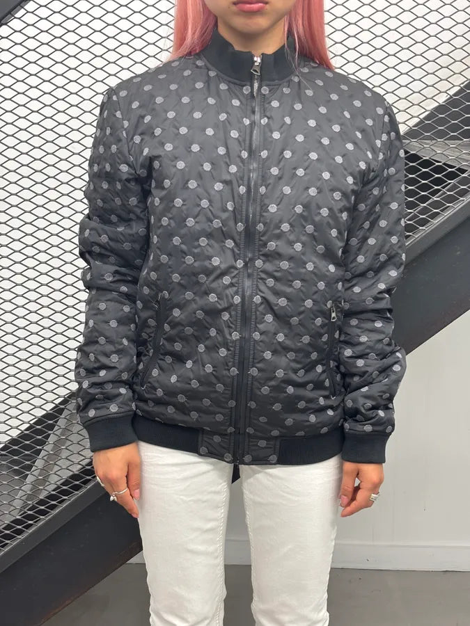 2010s Dolce & Gabbana Grey Nylon Polka Dot Bomber Jacket wUdcwdO 1