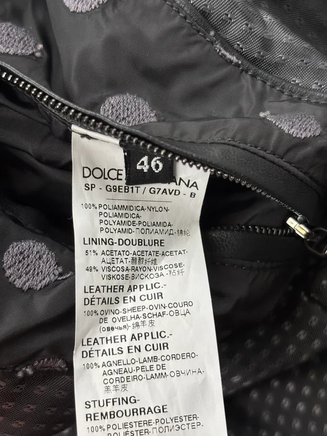 2010s Dolce & Gabbana Grey Nylon Polka Dot Bomber Jacket wUdcwdO 9