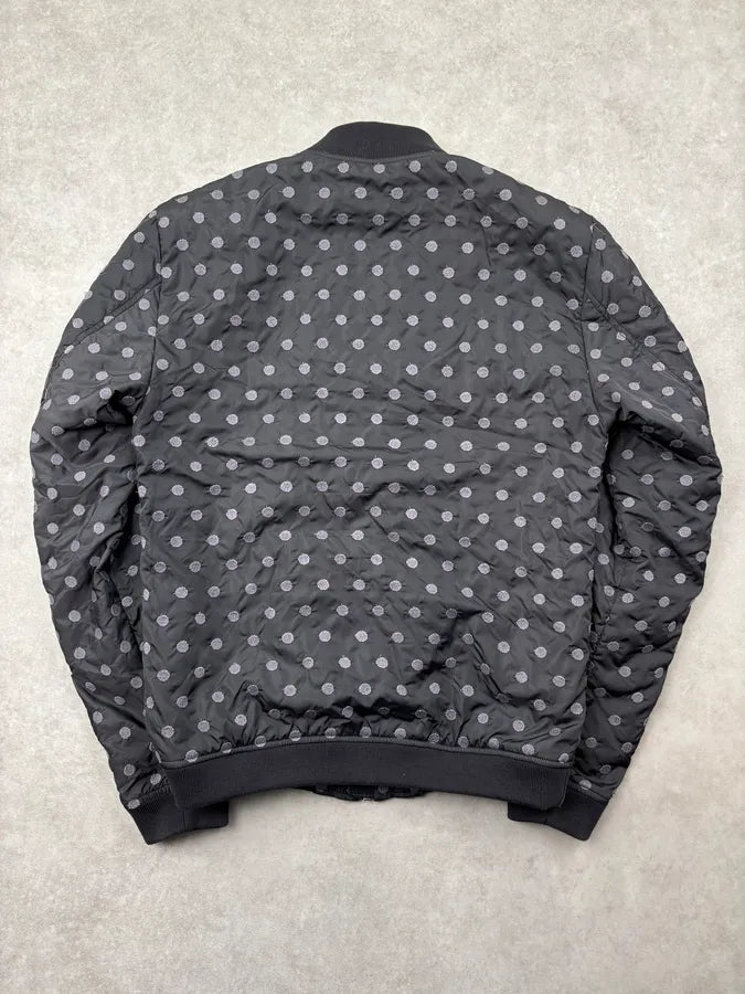 2010s Dolce & Gabbana Grey Nylon Polka Dot Bomber Jacket wUdcwdO 4