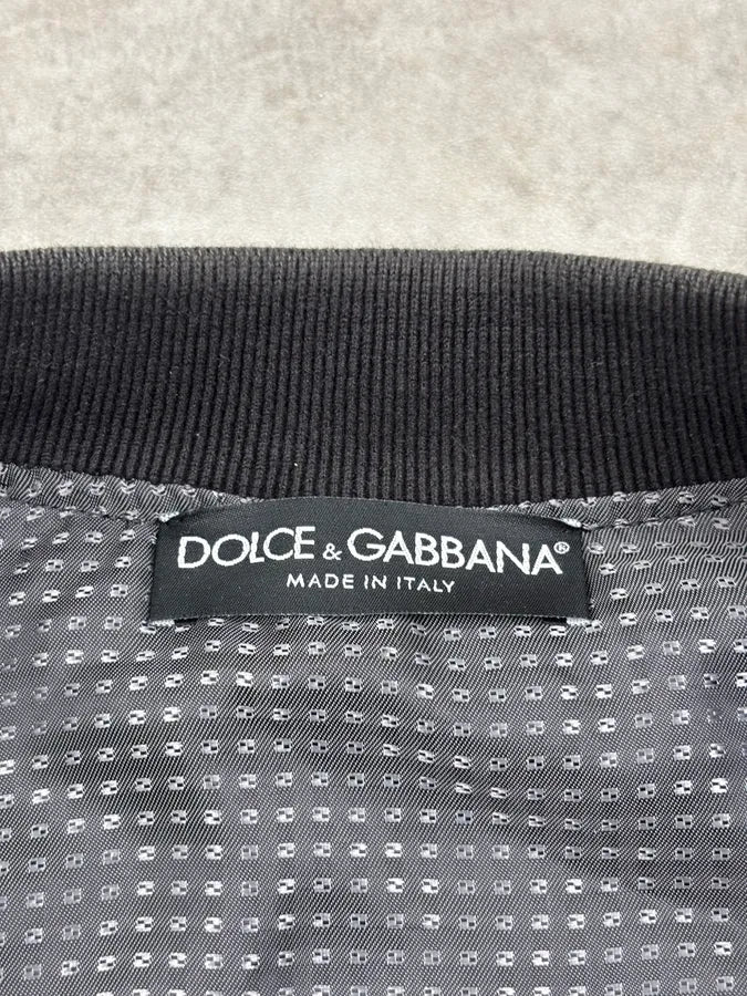 2010s Dolce & Gabbana Grey Nylon Polka Dot Bomber Jacket wUdcwdO 8