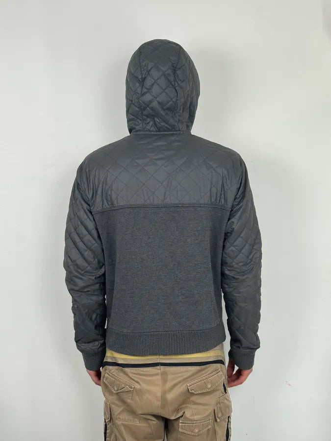 AW2007 Dolce & Gabbana Grey Nylon Quilted Hooded Zip-up Jacket MyWbekX 2
