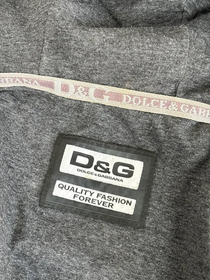AW2007 Dolce & Gabbana Grey Nylon Quilted Hooded Zip-up Jacket MyWbekX 8