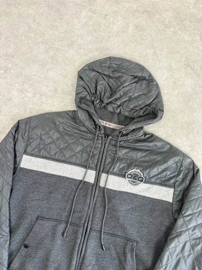 AW2007 Dolce & Gabbana Grey Nylon Quilted Hooded Zip-up Jacket MyWbekX 3