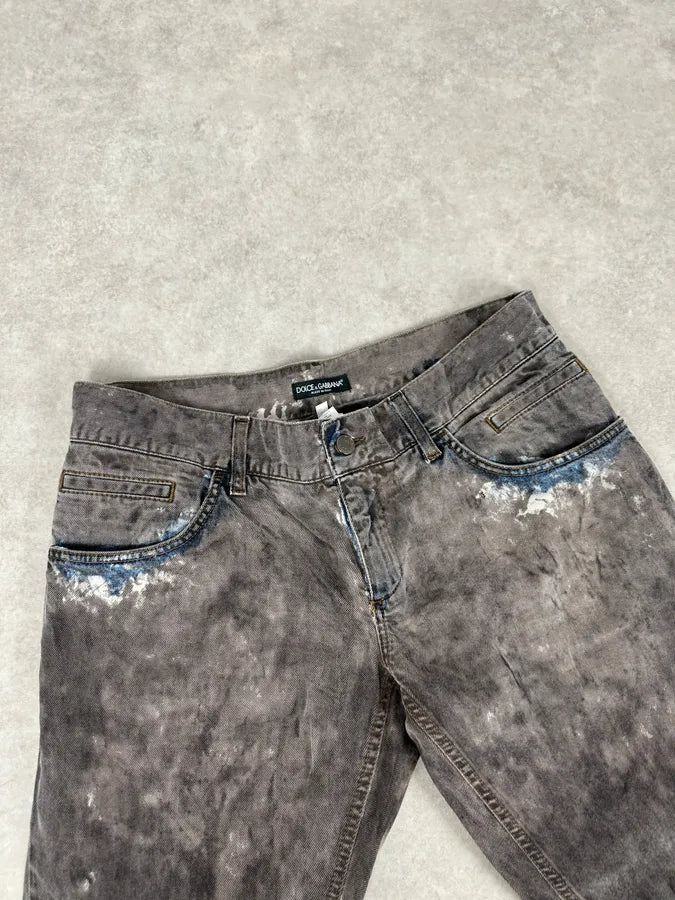 2010s Dolce & Gabbana Grey Smoked Hybrid Denim Jeans PvEfLVJ 4