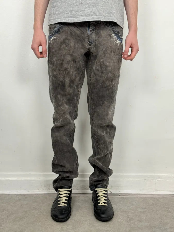 2010s Dolce & Gabbana Grey Smoked Hybrid Denim Jeans PvEfLVJ 1