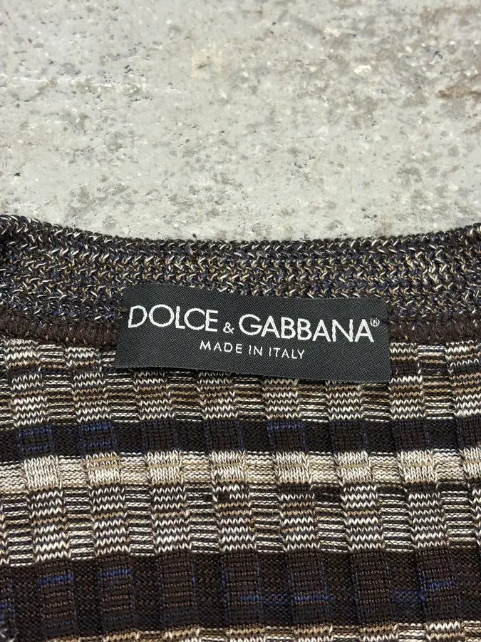 2000s Dolce & Gabbana Grey Wool Striped Dress  ozgnJMj 4