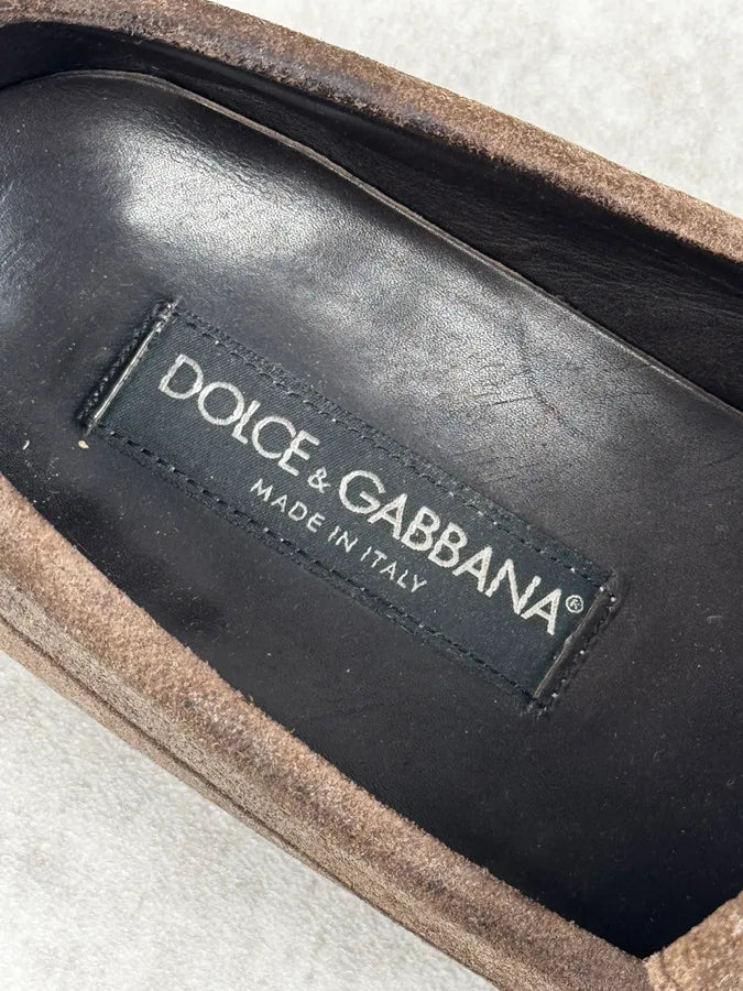Dolce & Gabbana Grey Suede Fringes Loafer YTBPAWV 8