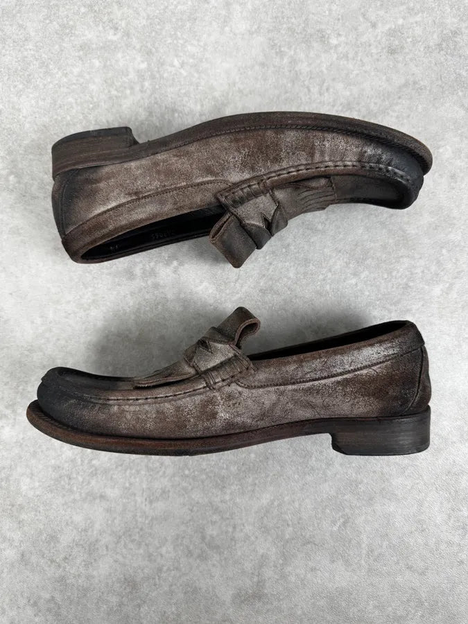 Dolce & Gabbana Grey Suede Fringes Loafer YTBPAWV 2