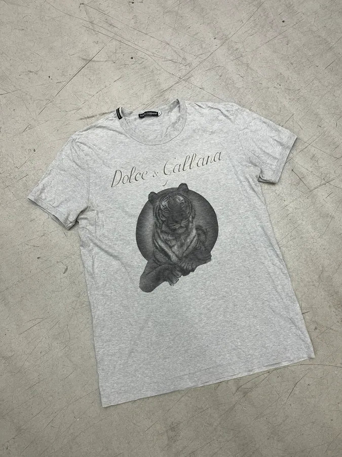 AW2004 Dolce & Gabbana Grey Tiger Print T-Shirt oBHtIEr 3
