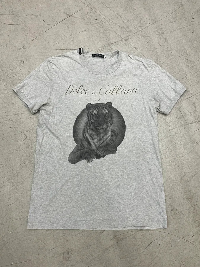 AW2004 Dolce & Gabbana Grey Tiger Print T-Shirt oBHtIEr 0