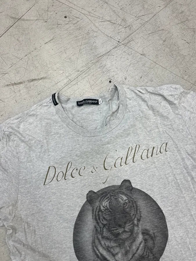 AW2004 Dolce & Gabbana Grey Tiger Print T-Shirt oBHtIEr 4