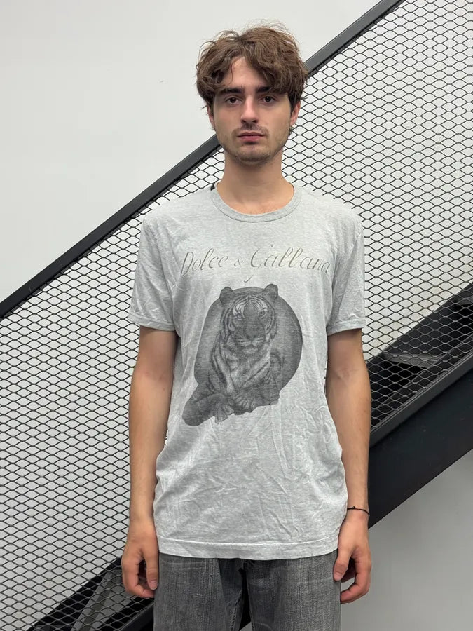 AW2004 Dolce & Gabbana Grey Tiger Print T-Shirt oBHtIEr 1