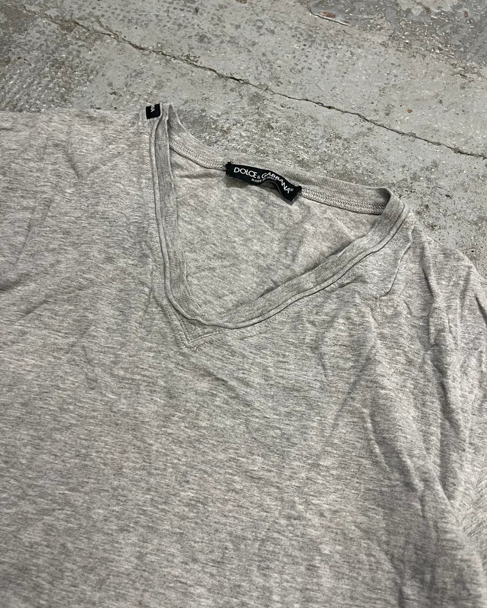 Dolce & Gabbana Grey V-Neck T-Shirt CszPsGj 4