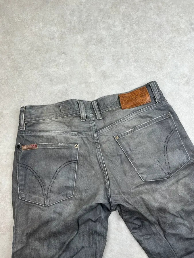 2000s Dolce & Gabbana Grey Washed Denim Jeans oSyRpbE 8