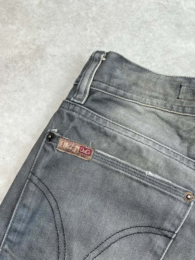2000s Dolce & Gabbana Grey Washed Denim Jeans oSyRpbE 10