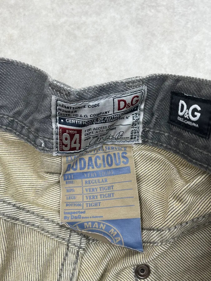 2000s Dolce & Gabbana Grey Washed Denim Jeans oSyRpbE 12