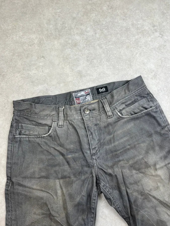 2000s Dolce & Gabbana Grey Washed Denim Jeans oSyRpbE 4