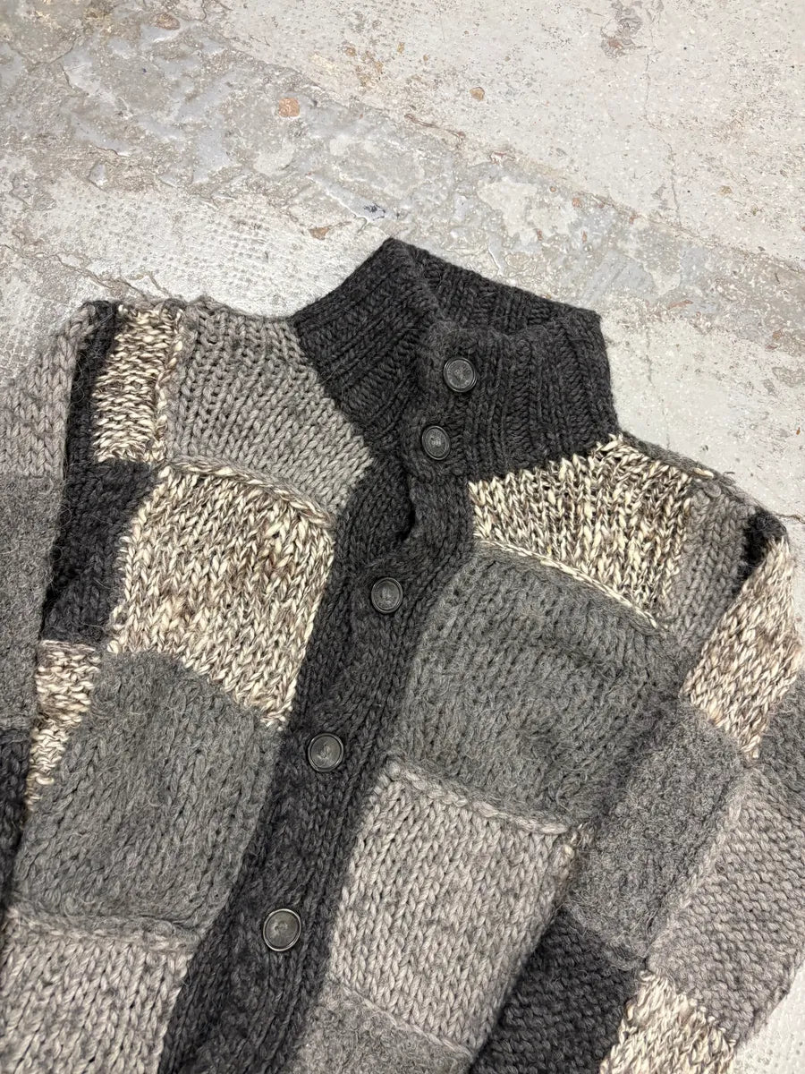 AW2009 Dolce & Gabbana Grey Wool Patchwork Cardigan CiODyAF 3