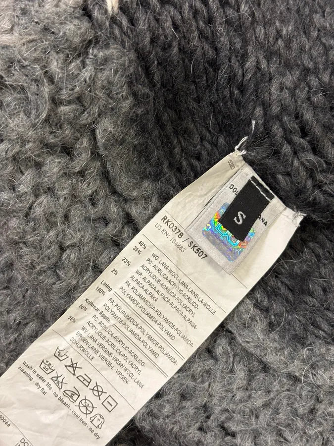 AW2009 Dolce & Gabbana Grey Wool Patchwork Cardigan CiODyAF 11