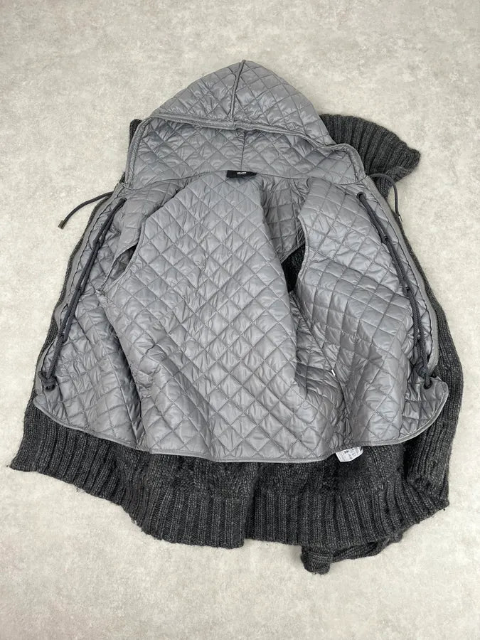 AW2010 Dolce & Gabbana Grey Wool Quilted Hood Cardigan Jacket yEMutoO 9