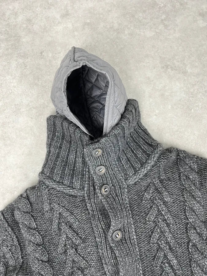 AW2010 Dolce & Gabbana Grey Wool Quilted Hood Cardigan Jacket yEMutoO 5
