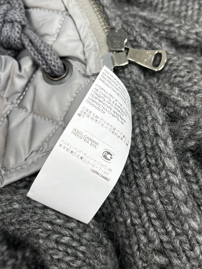 AW2010 Dolce & Gabbana Grey Wool Quilted Hood Cardigan Jacket yEMutoO 12