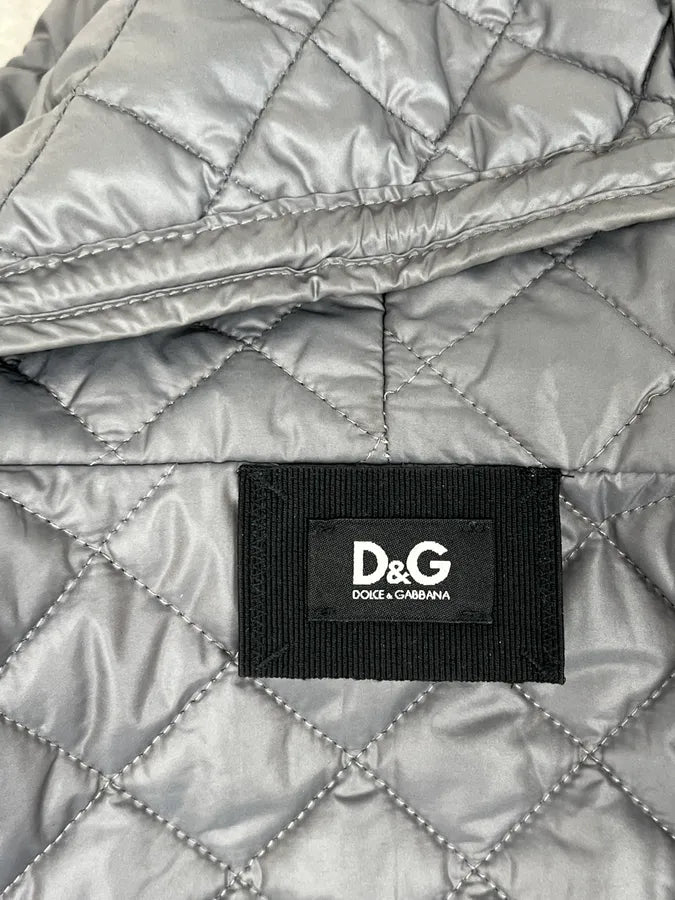 AW2010 Dolce & Gabbana Grey Wool Quilted Hood Cardigan Jacket yEMutoO 11
