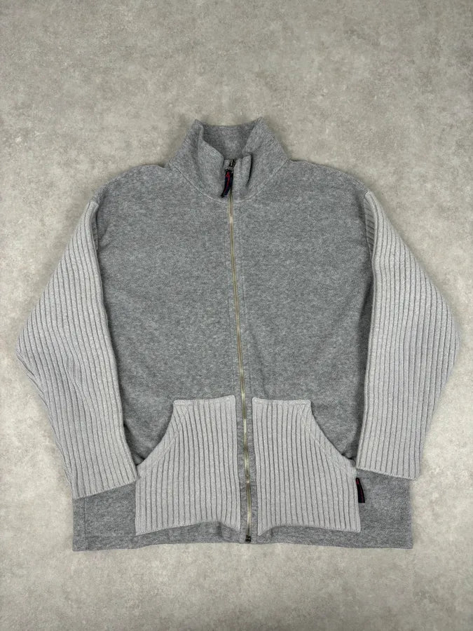 2000s Dolce & Gabbana Grey Wool Zip-Up Cardigan Sweater jCmYrdy 0