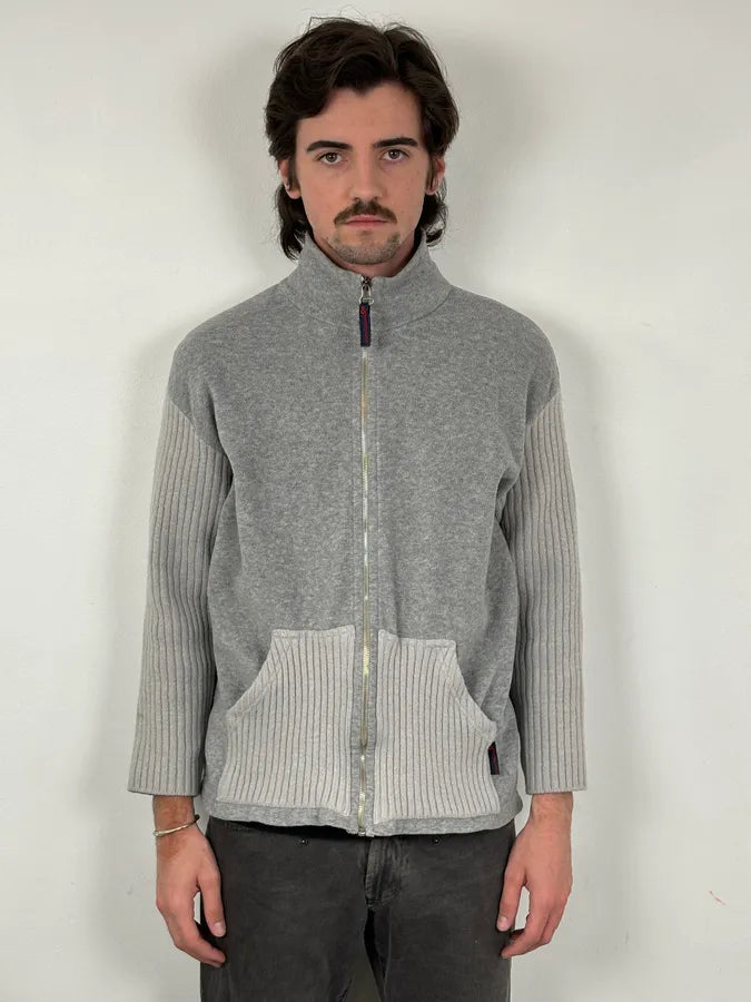 2000s Dolce & Gabbana Grey Wool Zip-Up Cardigan Sweater jCmYrdy 1