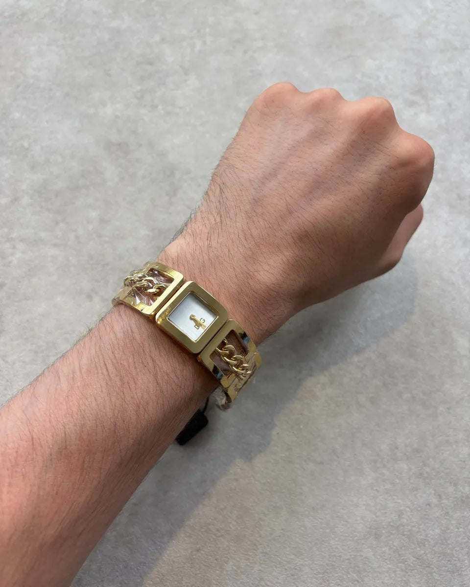 Dolce & Gabbana Guilded Steel Squared Watch hfQtsPU 0