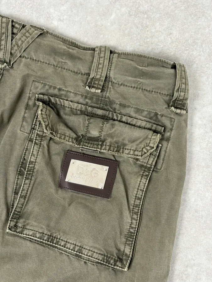 SS2006 Dolce & Gabbana Khaki Green Cargo Shorts vqjNIlr 9