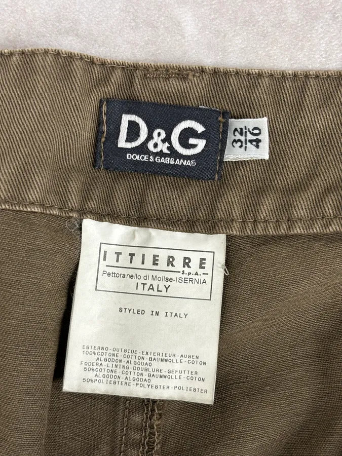 SS2003 Dolce & Gabbana Khaki Military Cargo Pants fMfMYzo 10