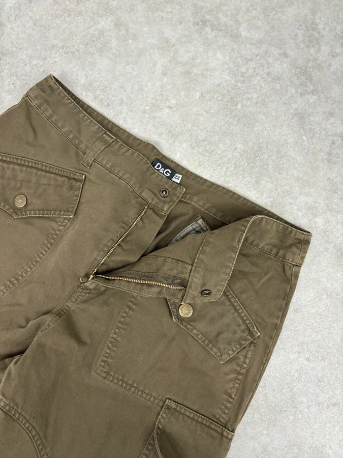 SS2003 Dolce & Gabbana Khaki Military Cargo Pants fMfMYzo 8