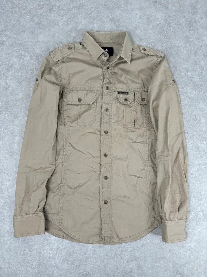 2000s Dolce & Gabbana Beige Military Cargo Shirt  KrFaVvJ 1