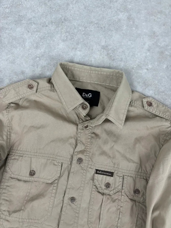 2000s Dolce & Gabbana Beige Military Cargo Shirt  KrFaVvJ 3