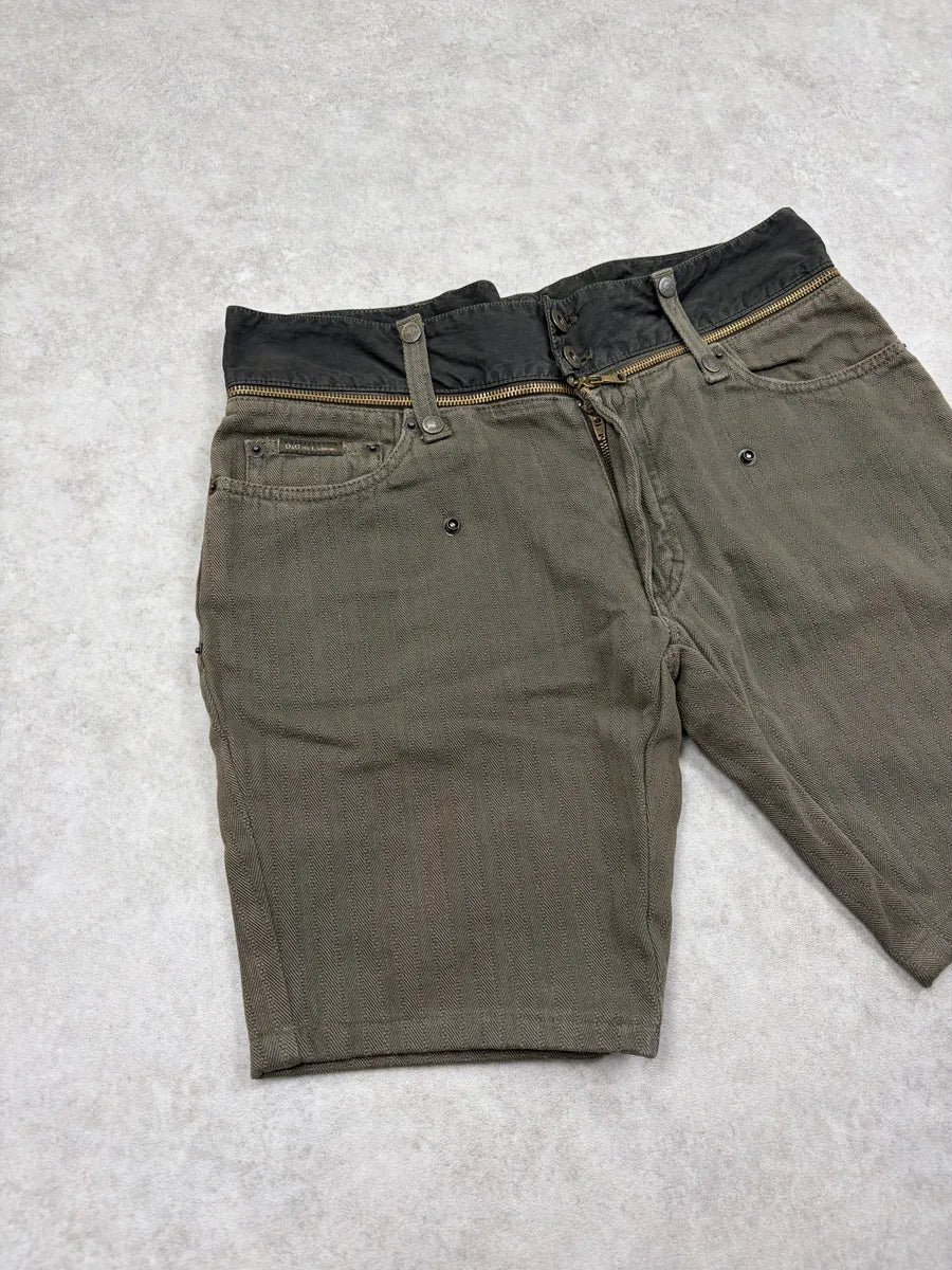 AW2003 Dolce & Gabbana Khaki Detachable Waist Shorts wqtlSdx 4