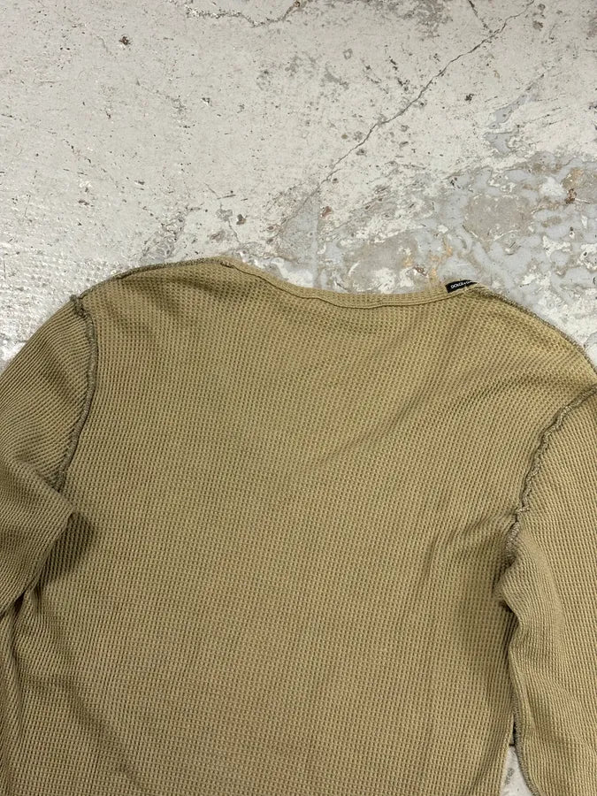 2010s Dolce & Gabbana Khaki Contrast Stitch V-Neck Longsleeve T-Shirt fkLoHQt 5