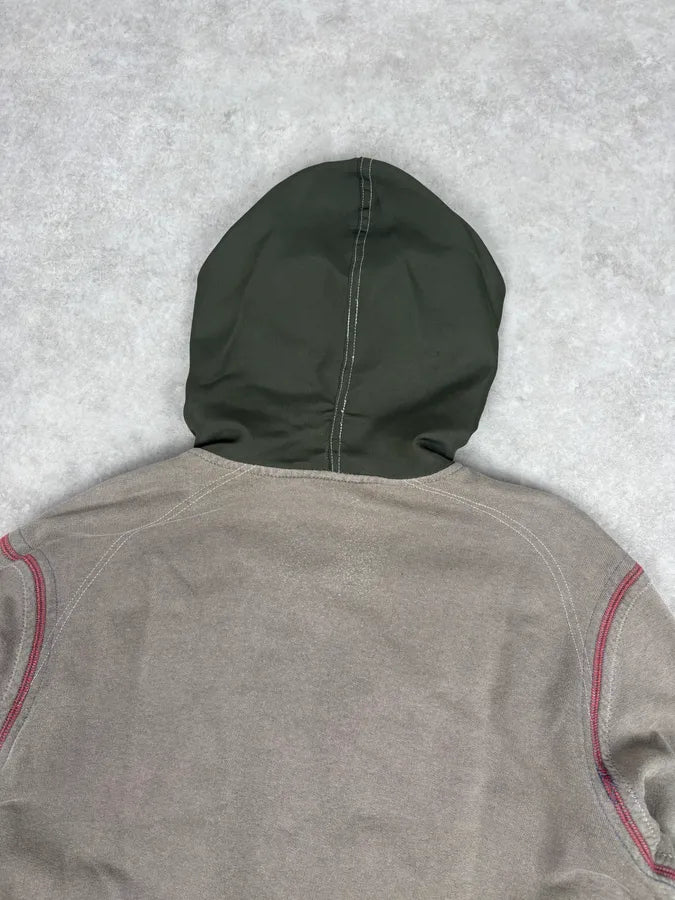 AW2003 Dolce & Gabbana Khaki Hybrid Zip-up Hoodie qwOjQhQ 5