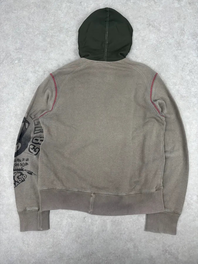 AW2003 Dolce & Gabbana Khaki Hybrid Zip-up Hoodie qwOjQhQ 4