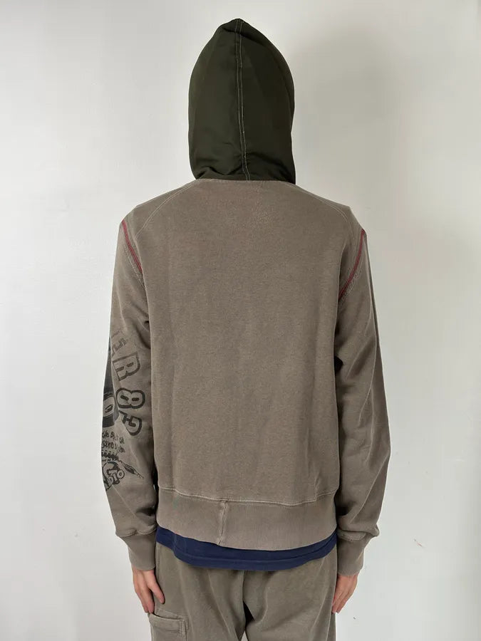 AW2003 Dolce & Gabbana Khaki Hybrid Zip-up Hoodie qwOjQhQ 2