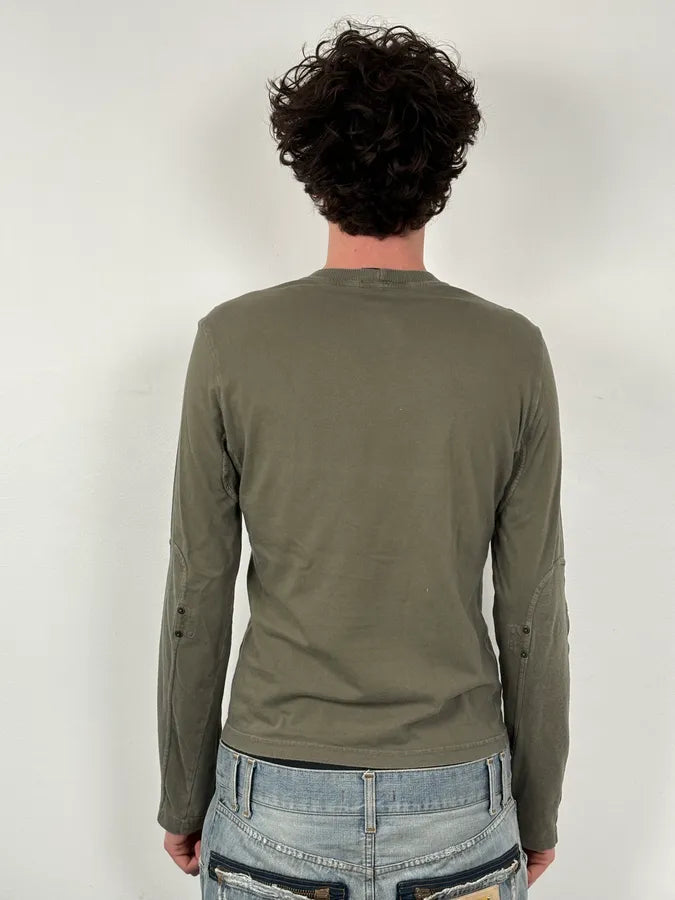 SS2003 Dolce & Gabbana Khaki Logo Longsleeve CMUHjAW 2