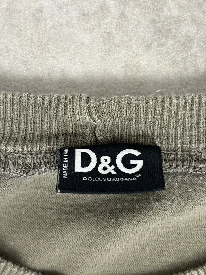 SS2003 Dolce & Gabbana Khaki Logo Longsleeve CMUHjAW 8