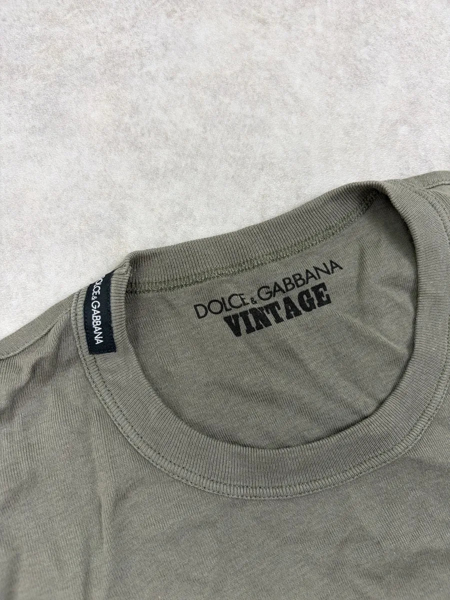 2000s Dolce & Gabbana Khaki Playboy T-Shirt YGEczrW 4
