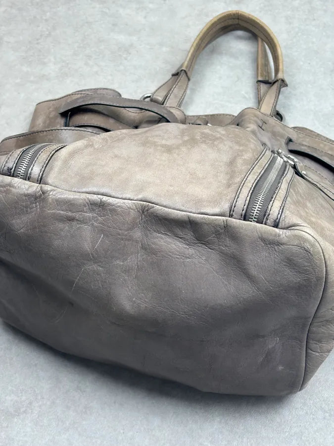 2000s Dolce & Gabbana Gaia Faded Beige Leather Handle Bag ZZBmyyI 8