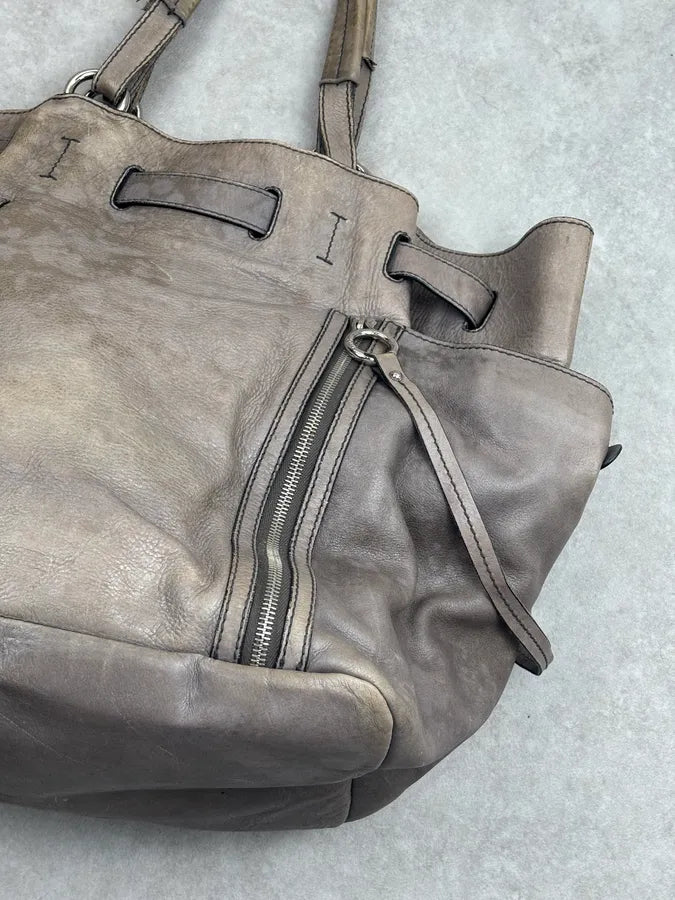 2000s Dolce & Gabbana Gaia Faded Beige Leather Handle Bag ZZBmyyI 10