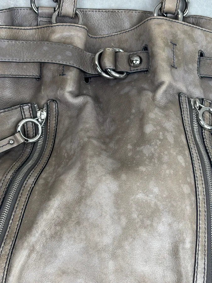 2000s Dolce & Gabbana Gaia Faded Beige Leather Handle Bag ZZBmyyI 5